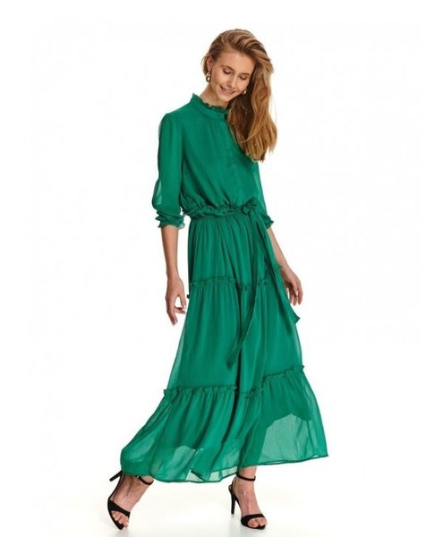 Rochie Lunga Verde Cu Cordon Top Secret SSU3118